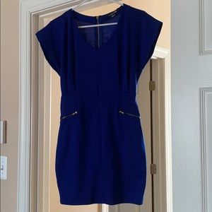 Forever 21 blue dress with gold zipper pockets